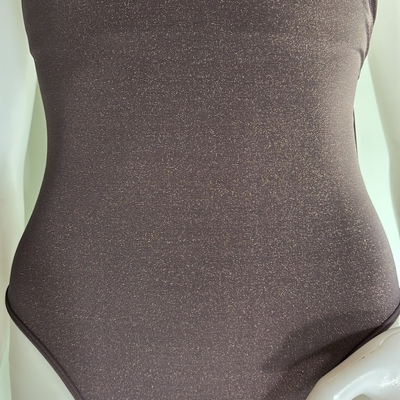 L*Space Swim Baewatch Cross-back, One-piece Swimsuit in Mauve w/ Gold Shimmer - Picture 11 of 16